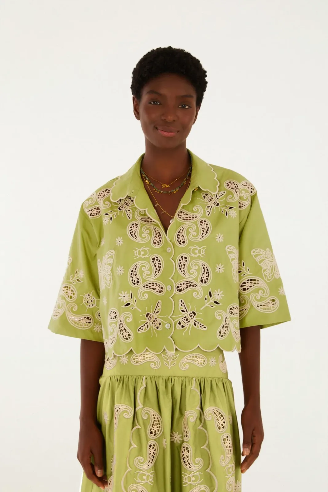 Camisa Bordada Bandanas Jardim