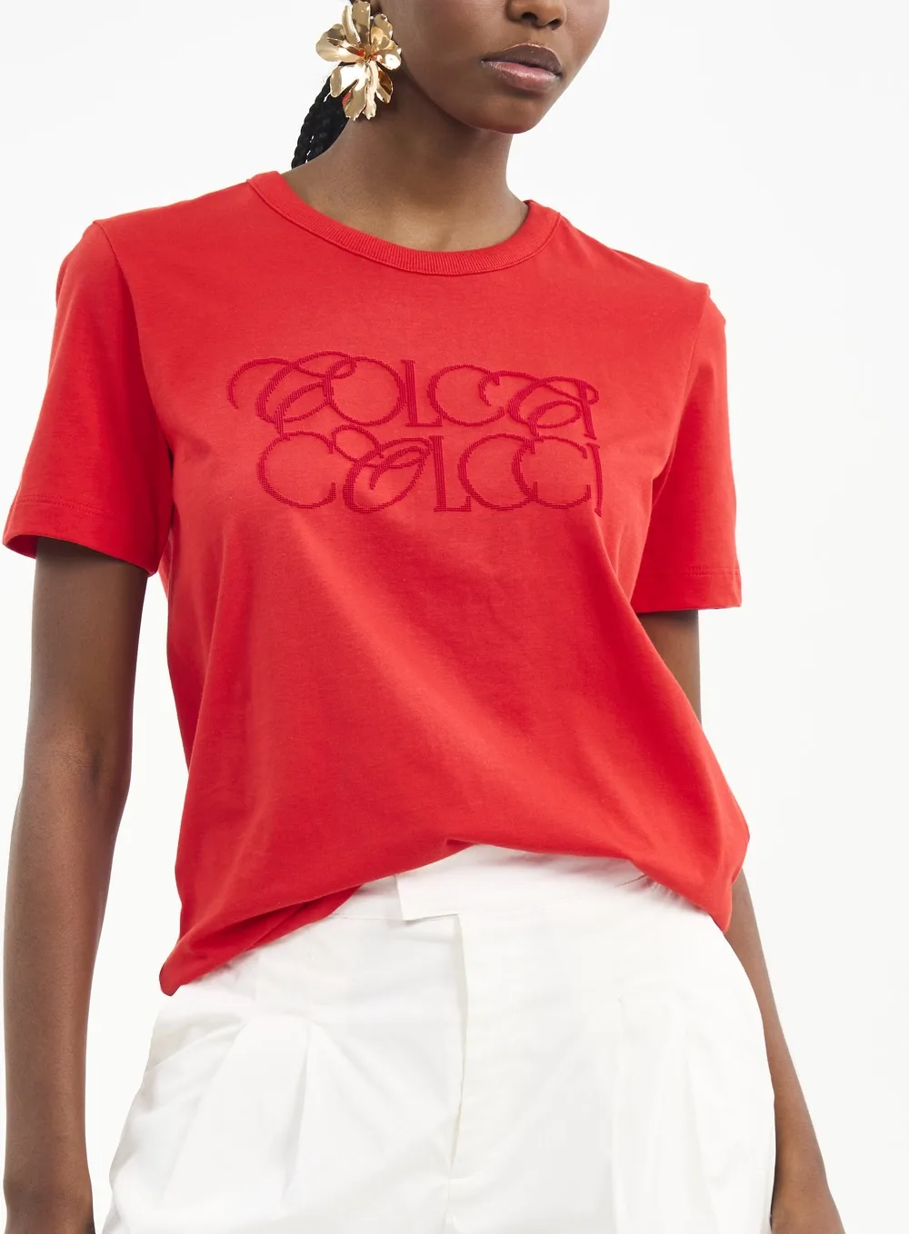 Camiseta Com Logo Bordado