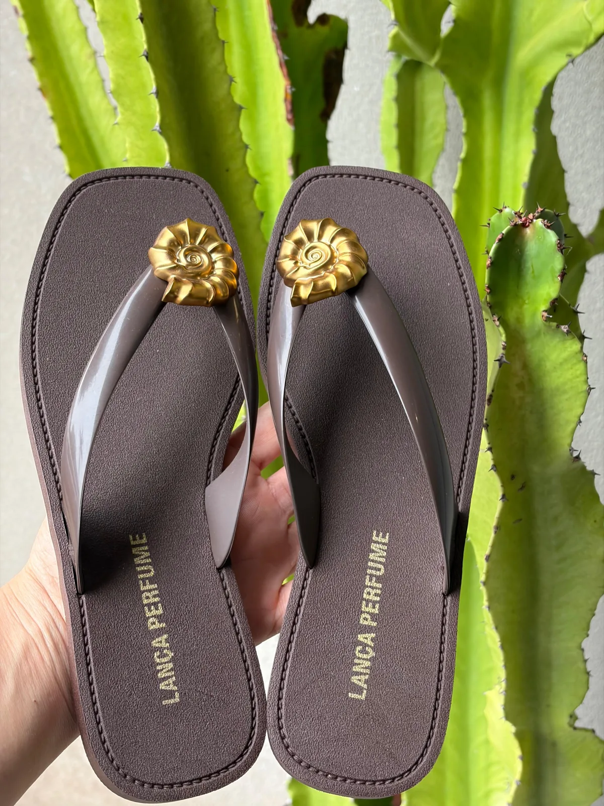 chinelo com enfeite concha