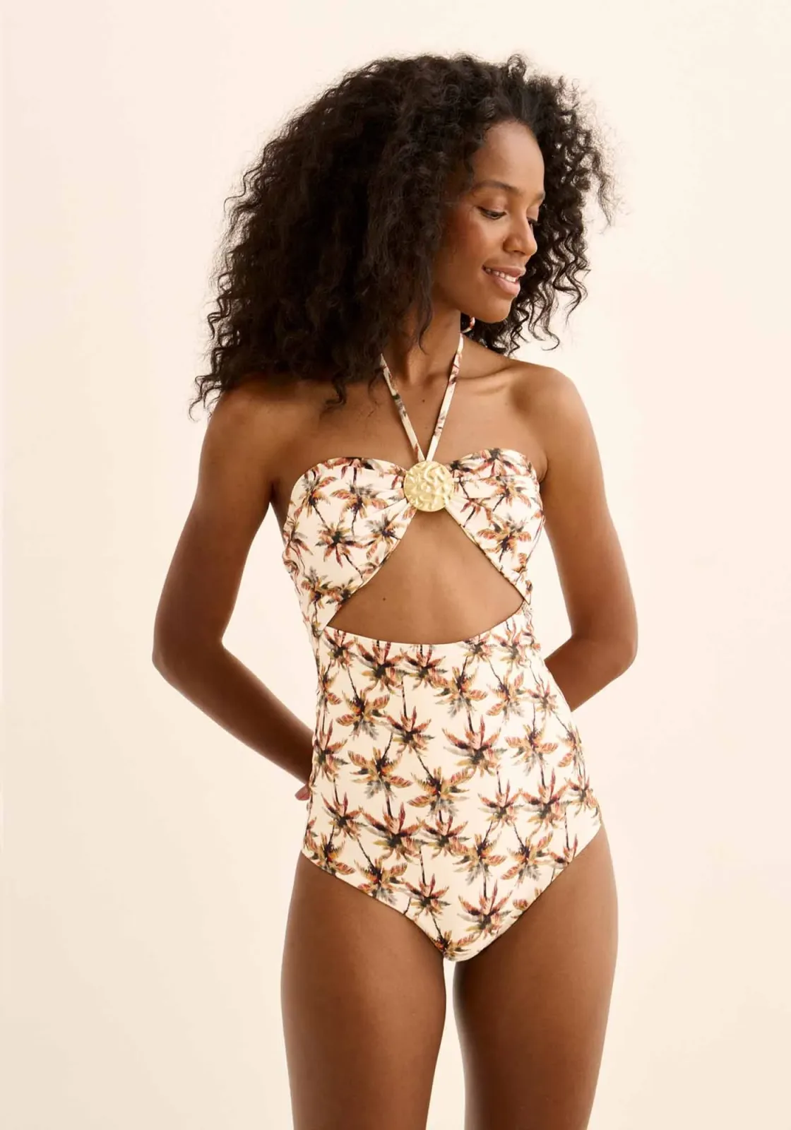 Maiô Estampado Com Recorte