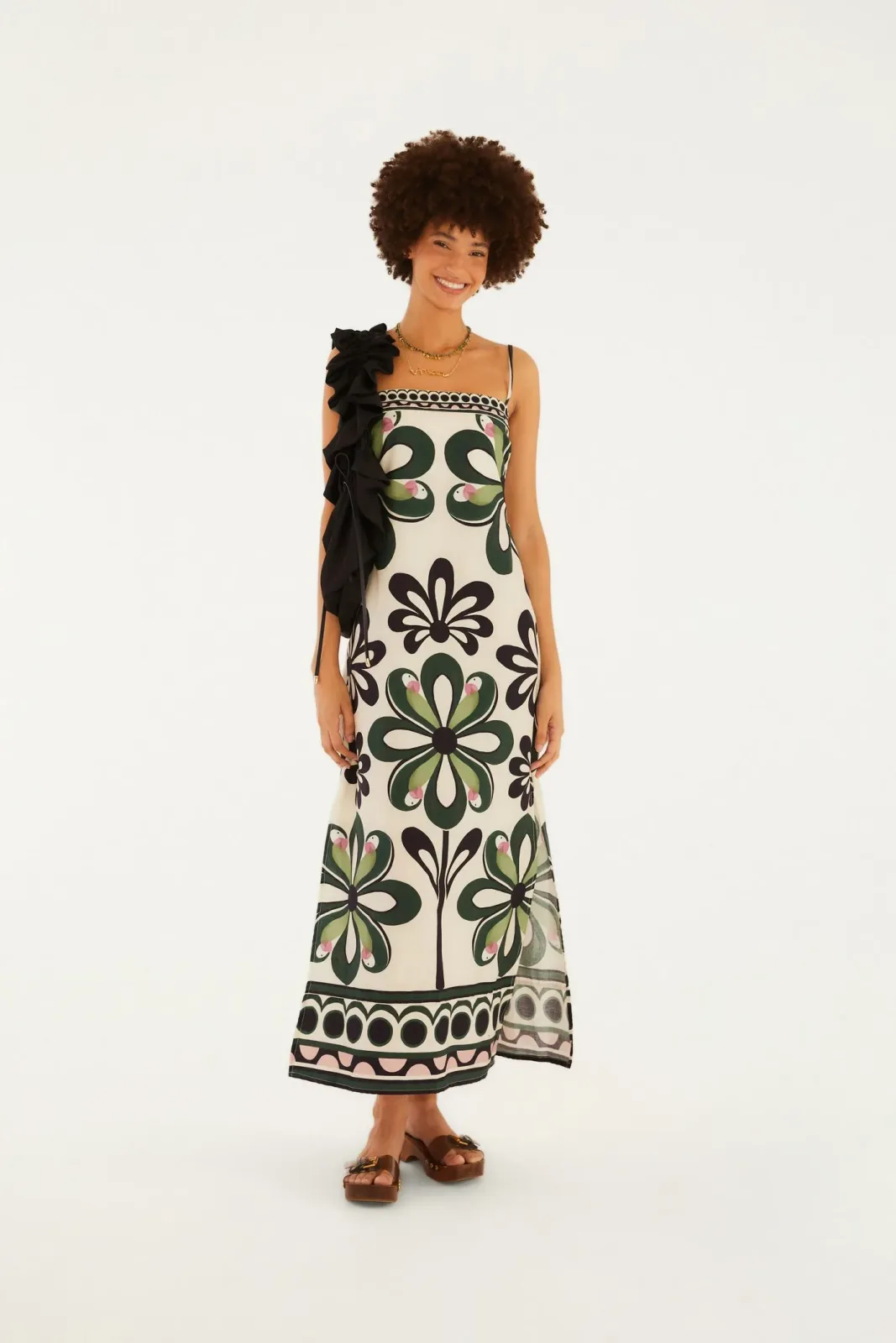 Vestido Cropped Alça Estampado Florara