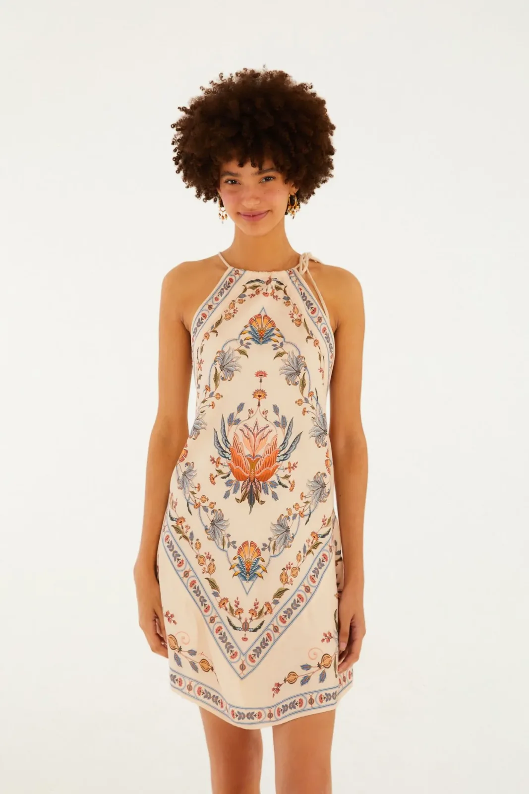 Vestido Curto Estampado Flor Do Deserto