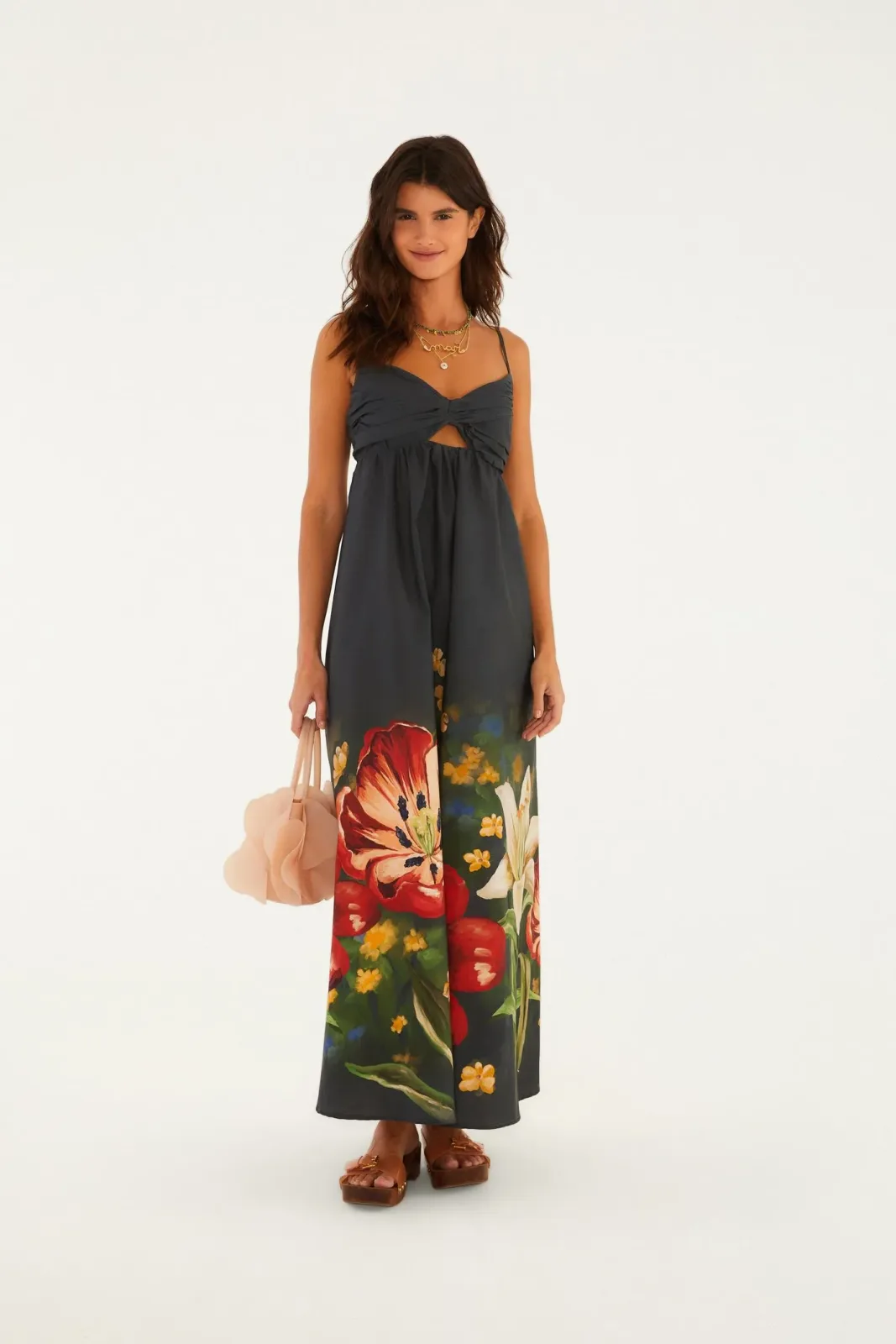 Vestido Longo Alcinha Estampado Floral Belo