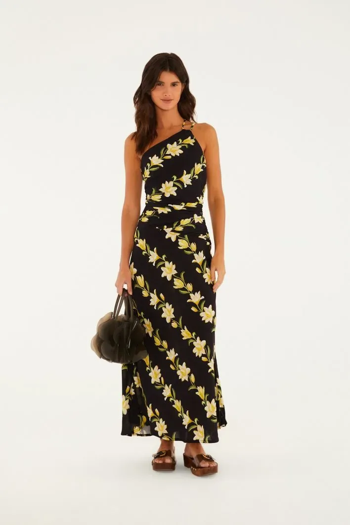 Vestido Longo Ombro Só Listra Nana