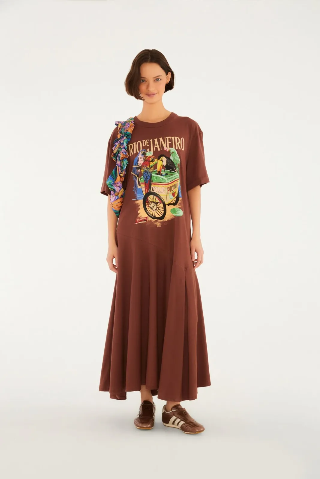 Vestido Pássaros Com Picole