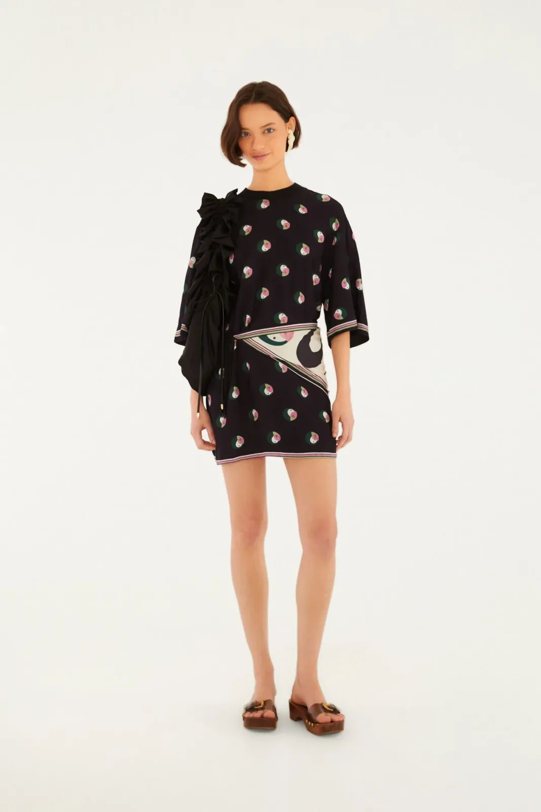 Vestido T-Shirt Estampado Poá Ararinha